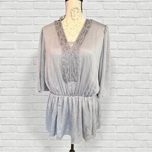 American Glamour by Badgley Mischka Beaded Blouse Size Small NWT